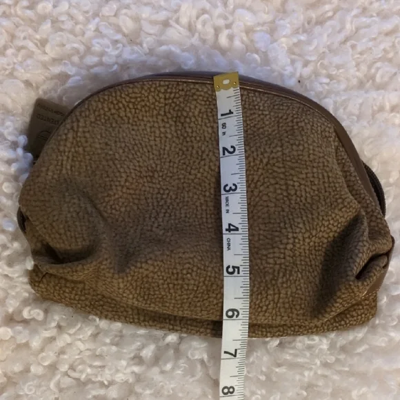 Men's Tan Sherpa Toiletry Bag with Brown Leather Trim - Picture 6 of 7